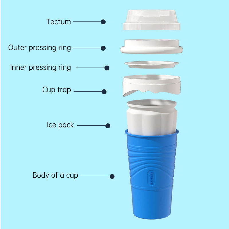 Squeeze Cup Slushy Maker Slushie DIY Plastic Squeeze Cups Double Layer Slushy Maker Smoothie Ice Cups